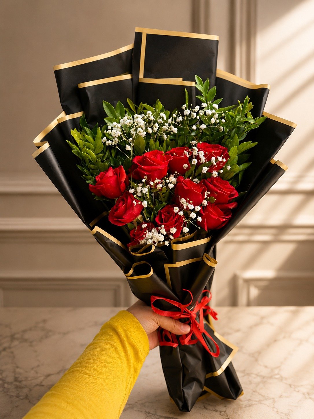 Midnight Elegance Rose Bouquet