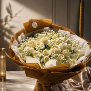 Ivory Serenity White Rose Bouquet