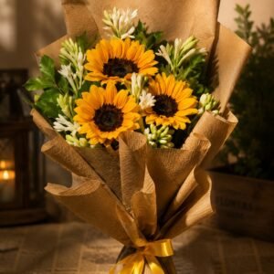 Sunburst & Tuberose Rustic Bouquet