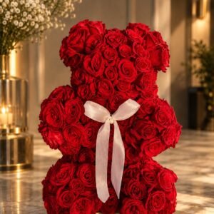 Luxury Red Floral Teddy
